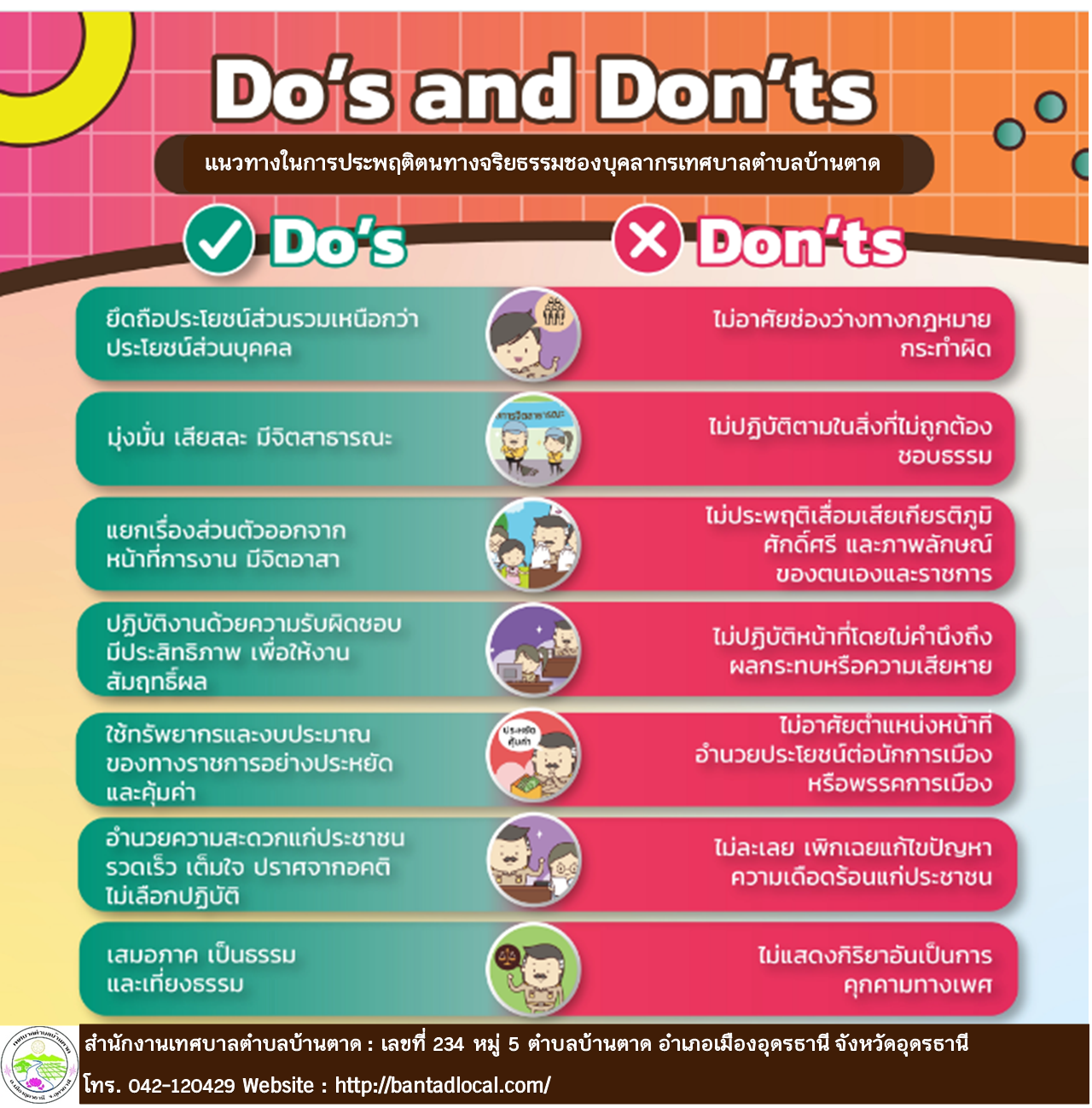 แนวปฏิบัติ Dos & Don’ts ของเทศบาลตำบลบ้านตาด | เทศบาลตำบลบ้านตาด